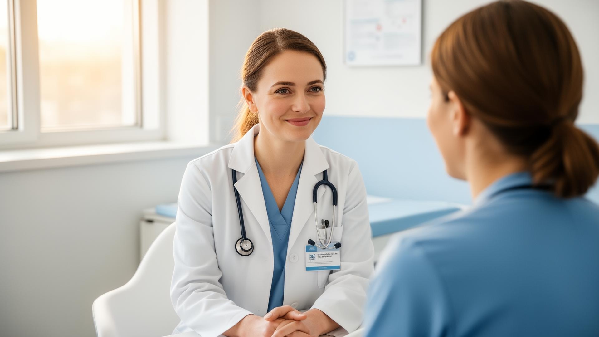 Greater Shores primary care provider with a patient